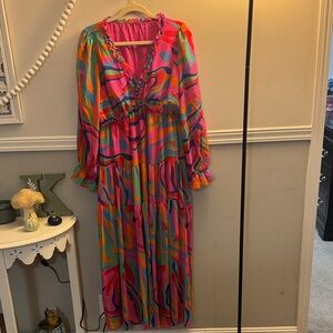 Vibrant Multicolor Maxi Dress